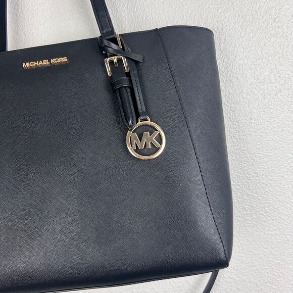 Michael Kors Charlotte Large Saffiano Leather Tote Black - Picture 9 of 11